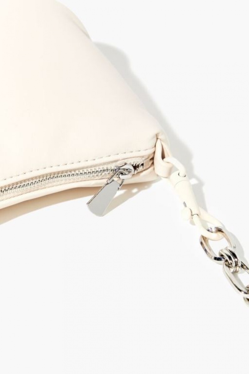 Bolsas Forever 21 Faux Cuero Chain Uette Mujer Creme | xyVKRuVBA6C