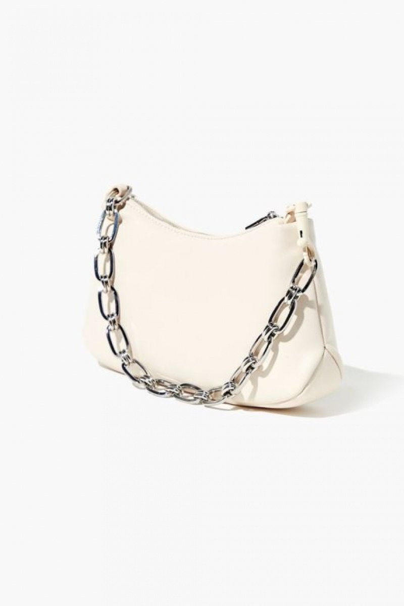 Bolsas Forever 21 Faux Cuero Chain Uette Mujer Creme | xyVKRuVBA6C