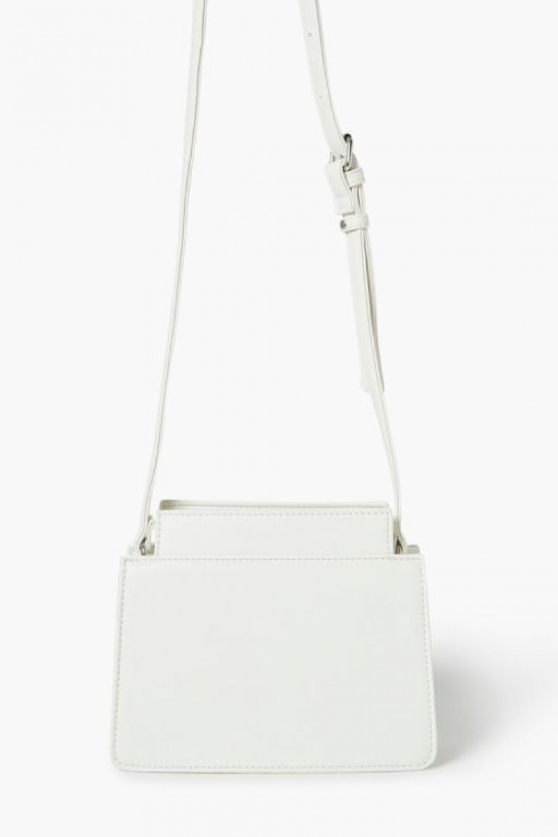 Bolsas Forever 21 Faux Cuero Crossbody Mujer Blancas | rds6BzGeQCn