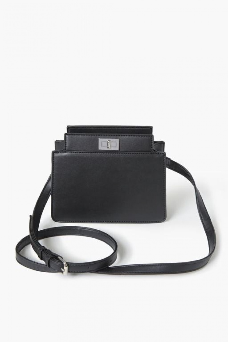 Bolsas Forever 21 Faux Cuero Crossbody Mujer Negras | 99DSOvzLzml