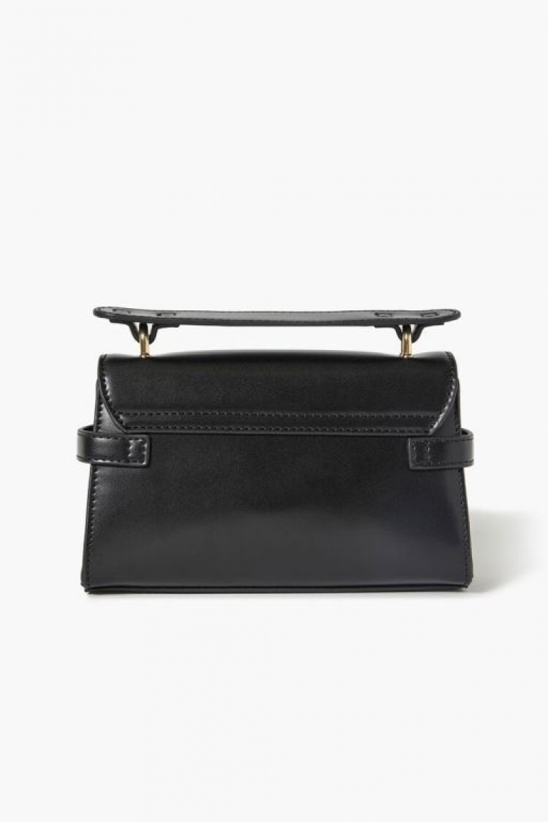 Bolsas Forever 21 Faux Cuero Crossbody Mujer Negras | WQOxqhin20Y