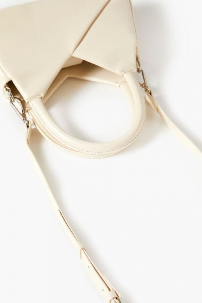 Bolsas Forever 21 Faux Cuero Crossbody Mujer Creme | yO7QPX8OHyR