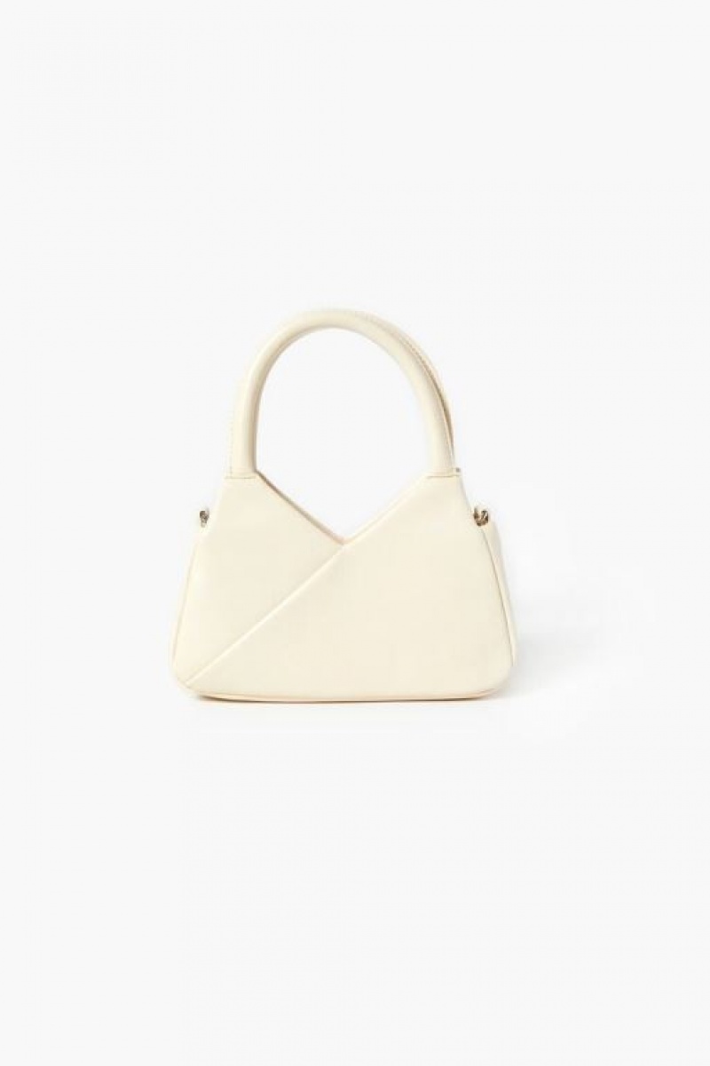 Bolsas Forever 21 Faux Cuero Crossbody Mujer Creme | yO7QPX8OHyR