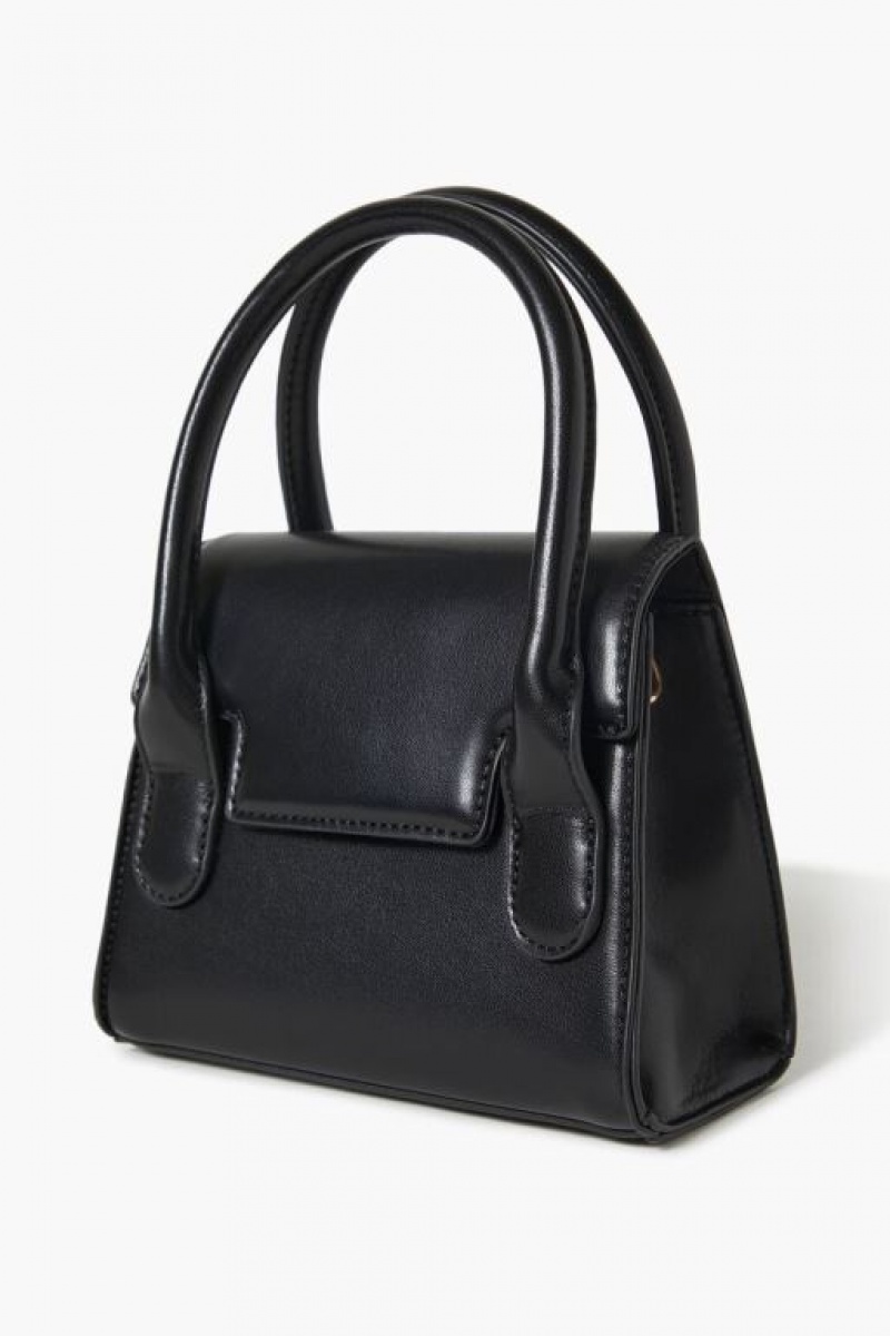 Bolsas Forever 21 Faux Cuero Crossbody Mujer Negras | alFuRg0XQH0