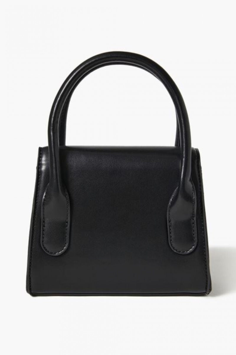 Bolsas Forever 21 Faux Cuero Crossbody Mujer Negras | alFuRg0XQH0