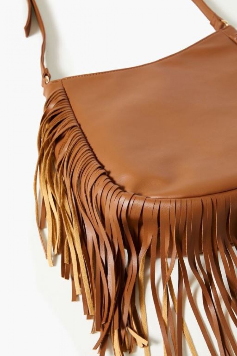 Bolsas Forever 21 Faux Cuero Fringe Handbag Mujer Marrones | MaxBmo03Hew