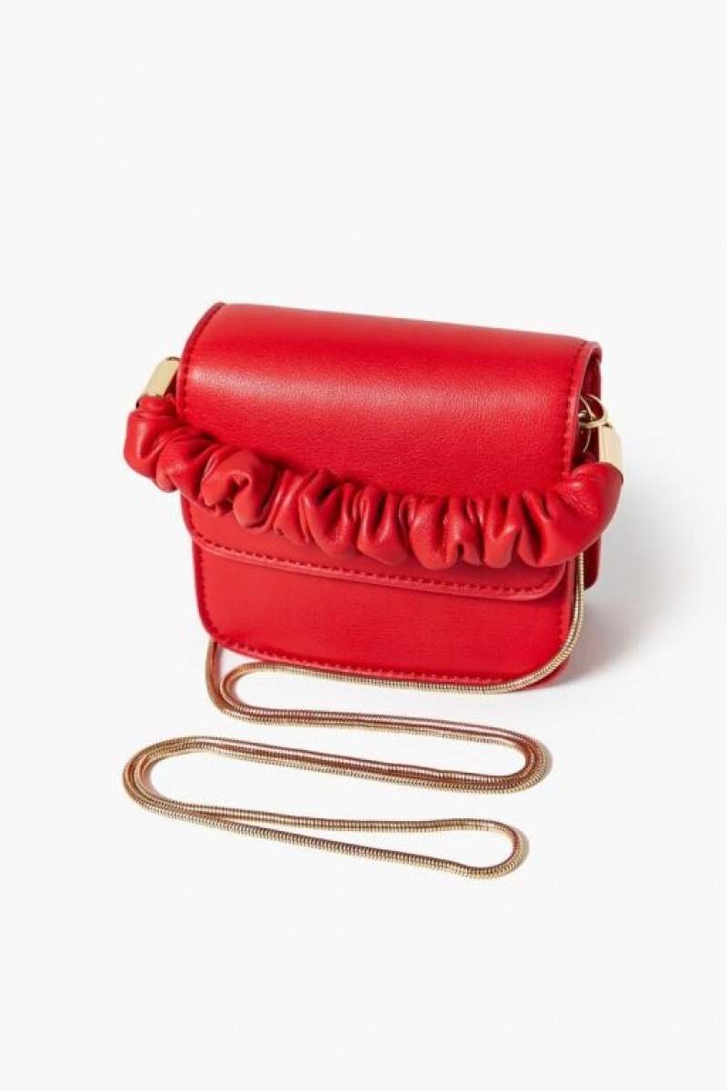 Bolsas Forever 21 Faux Cuero Mini Crossbody Mujer Rojas | 9AMYksRZHlm