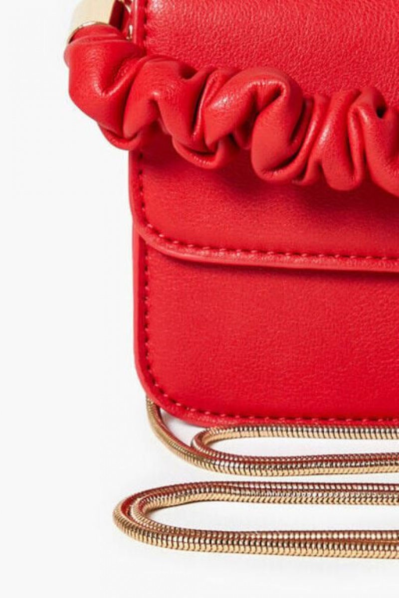 Bolsas Forever 21 Faux Cuero Mini Crossbody Mujer Rojas | 9AMYksRZHlm