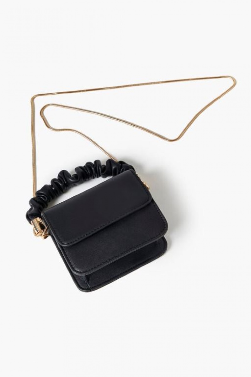 Bolsas Forever 21 Faux Cuero Mini Crossbody Mujer Negras | QexSW8qzT9w