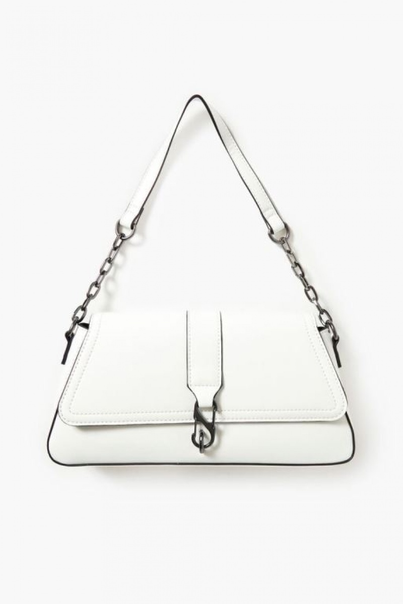 Bolsas Forever 21 Faux Cuero Uette Shoulder Mujer Blancas | VMEEJN8zbm6