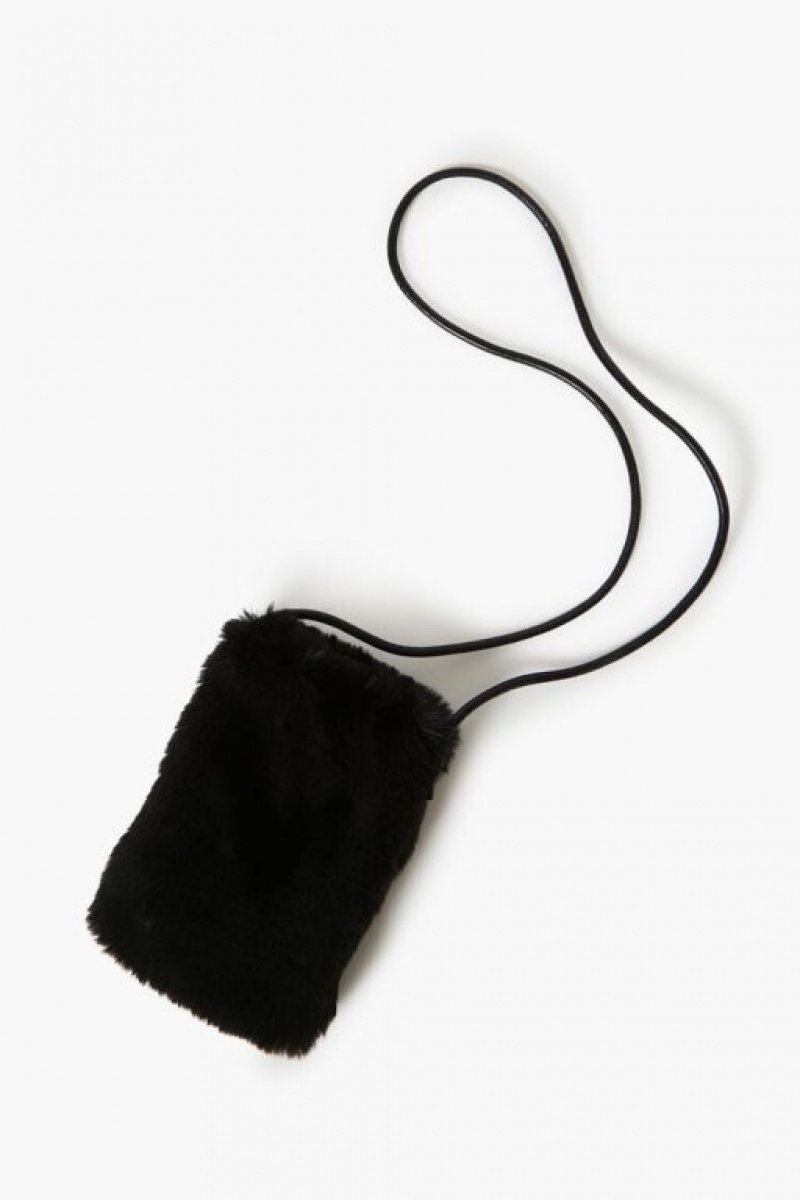 Bolsas Forever 21 Faux Fur Crossbody Mujer Negras | hc0CRHIeqWX