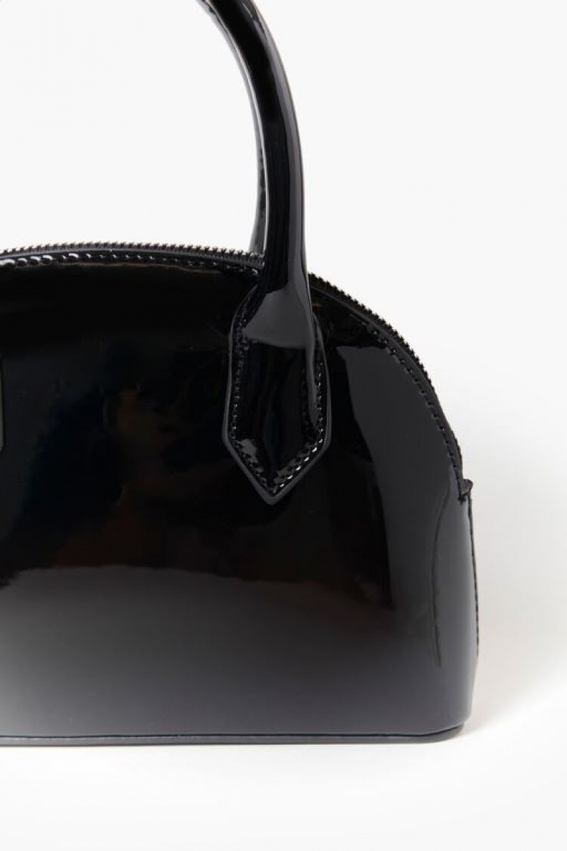 Bolsas Forever 21 Faux Patent Cuero Crossbody Mujer Negras | UkGYf7lDss6