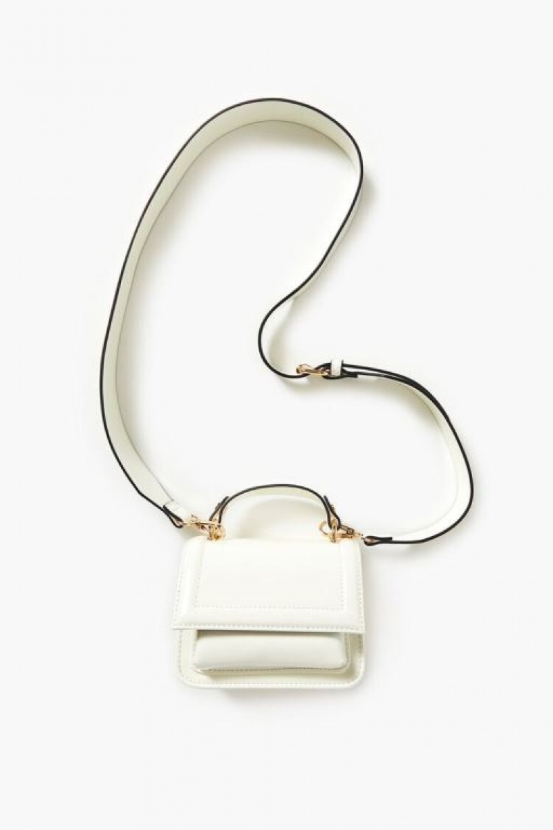 Bolsas Forever 21 Faux Patent Cuero Crossbody Mujer Blancas | z1aahFdRKql