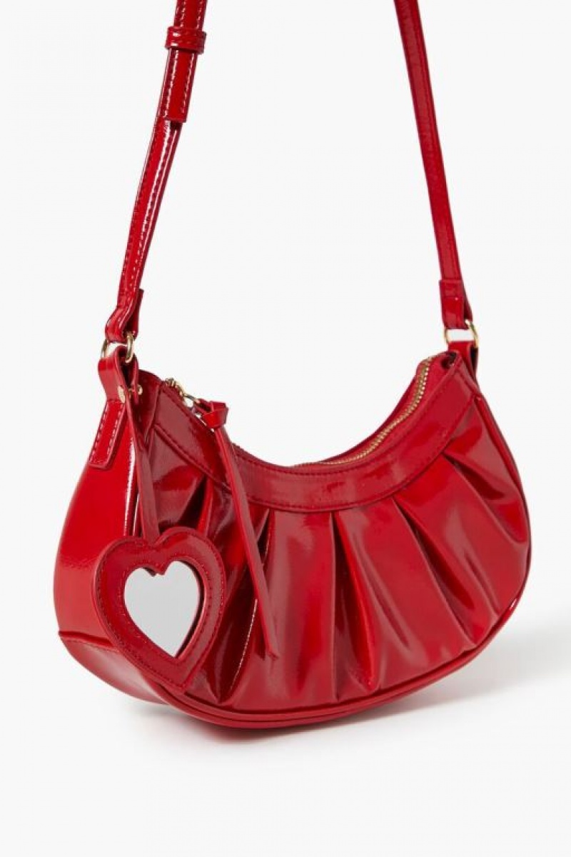 Bolsas Forever 21 Faux Patent Cuero Crossbody Mujer Rojas | itCZ0YQl8Mz