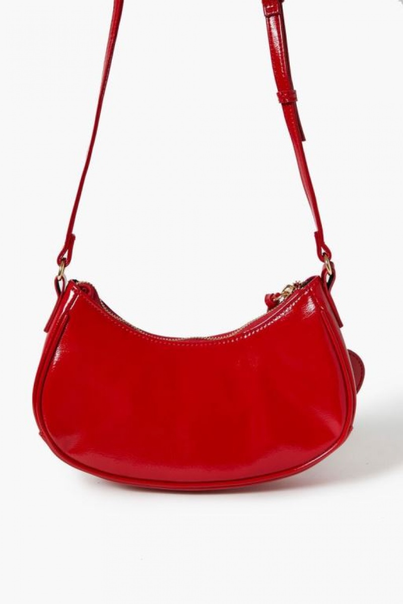 Bolsas Forever 21 Faux Patent Cuero Crossbody Mujer Rojas | itCZ0YQl8Mz