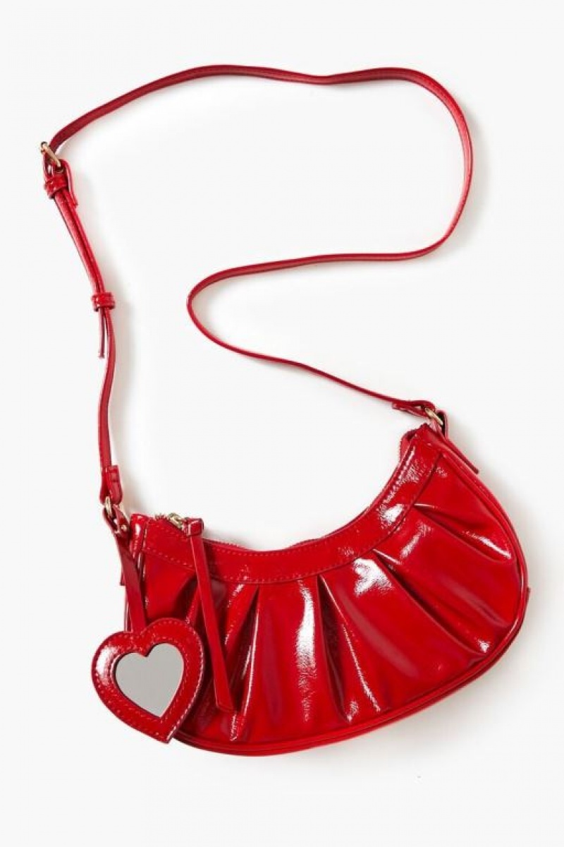 Bolsas Forever 21 Faux Patent Cuero Crossbody Mujer Rojas | itCZ0YQl8Mz