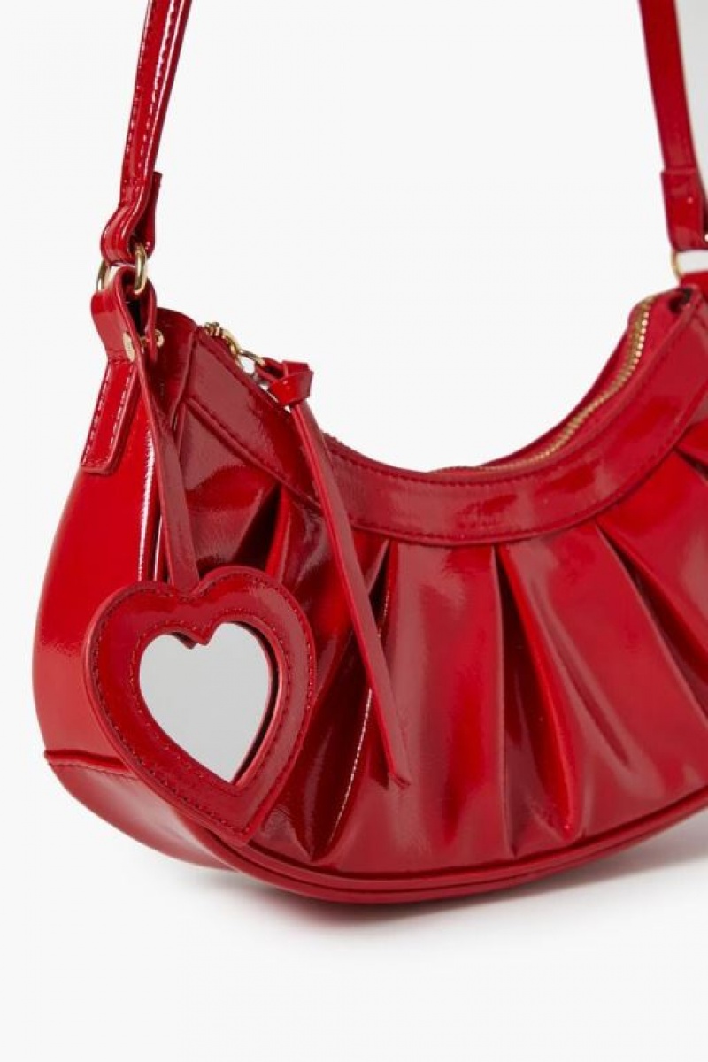 Bolsas Forever 21 Faux Patent Cuero Crossbody Mujer Rojas | itCZ0YQl8Mz