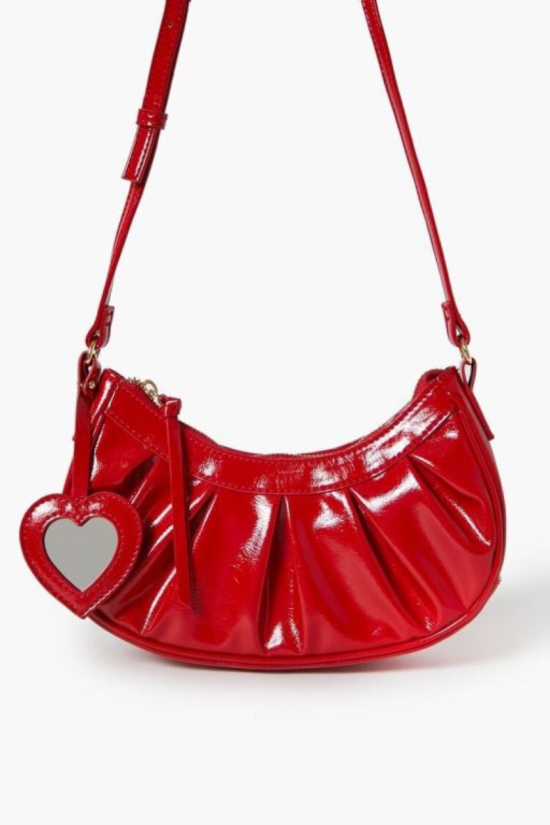 Bolsas Forever 21 Faux Patent Cuero Crossbody Mujer Rojas | itCZ0YQl8Mz