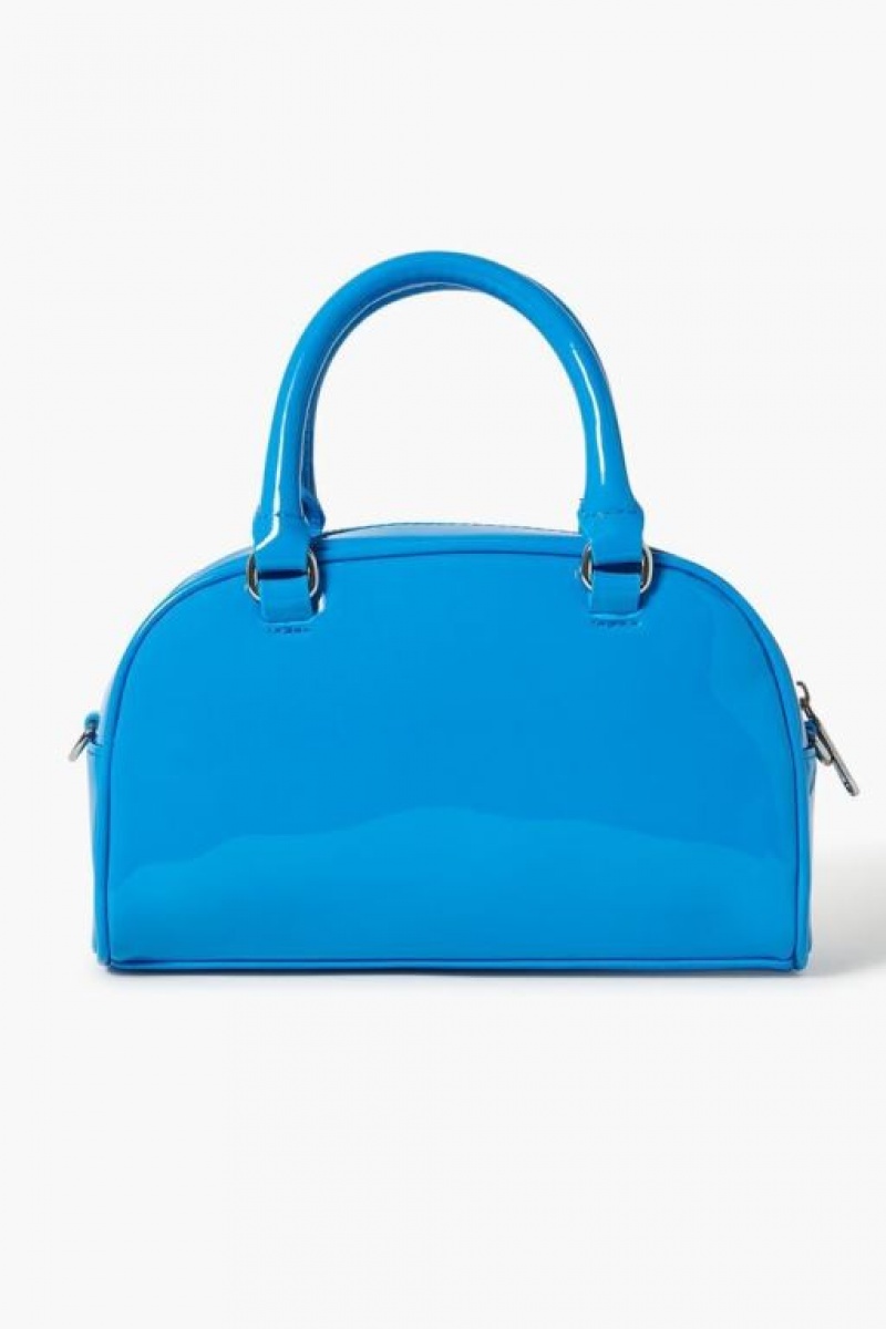 Bolsas Forever 21 Faux Patent Cuero Crossbody Mujer Azules | xA5EuT9Sm8Y