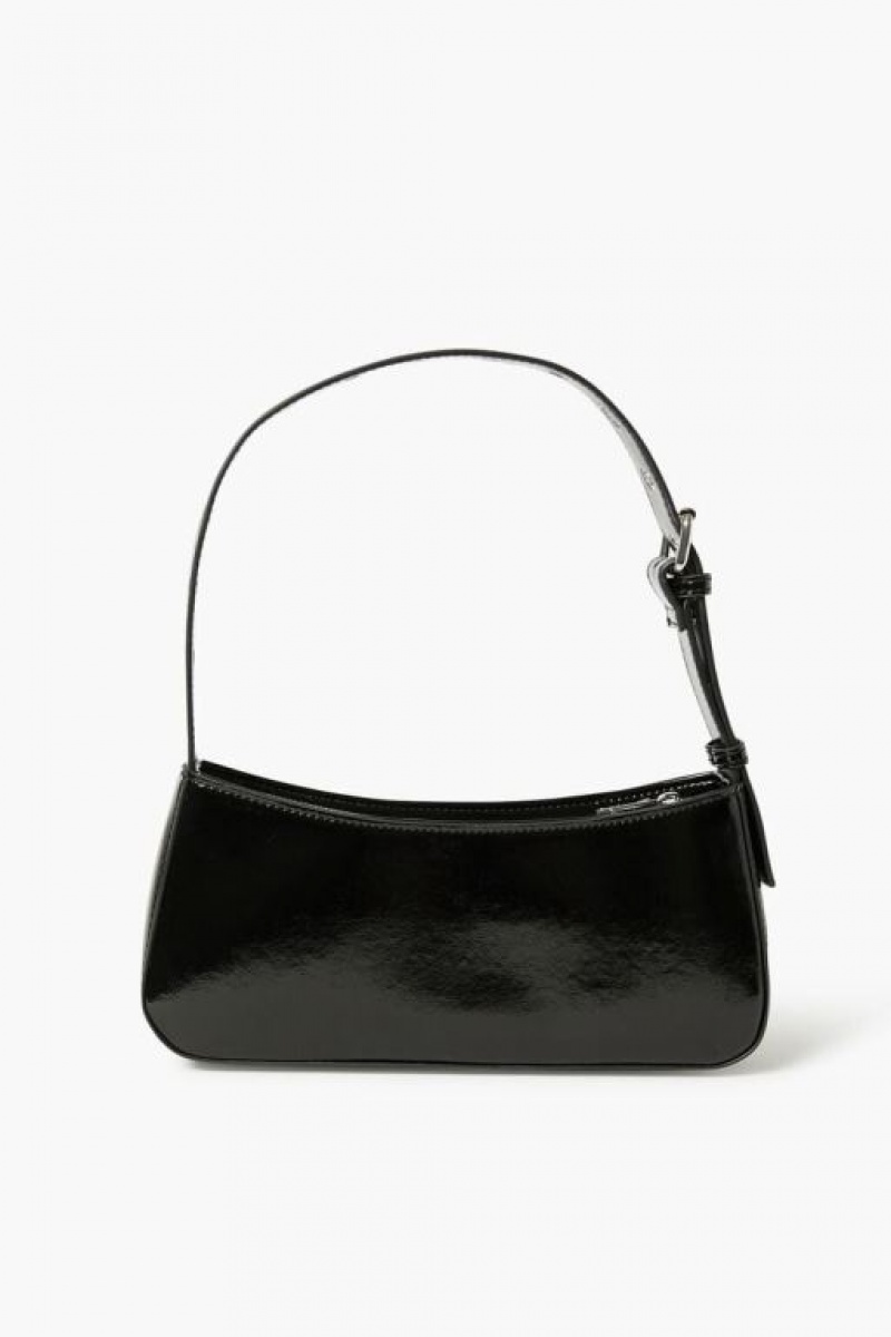 Bolsas Forever 21 Faux Patent Cuero Uette Mujer Negras | 71UHm5GUMZg