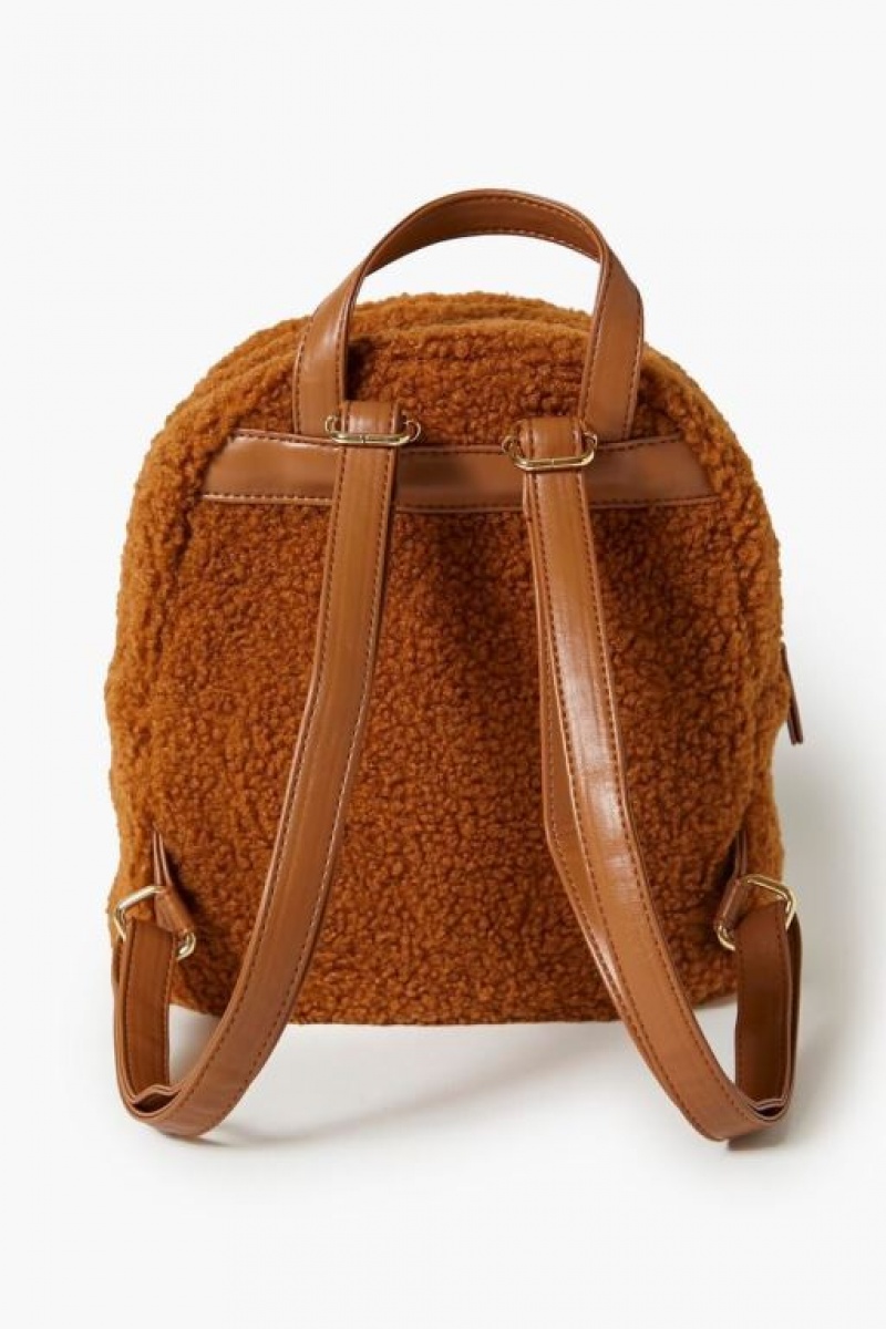 Bolsas Forever 21 Faux Shearling Backpack Mujer Marrones | 96uNUOkVVTU