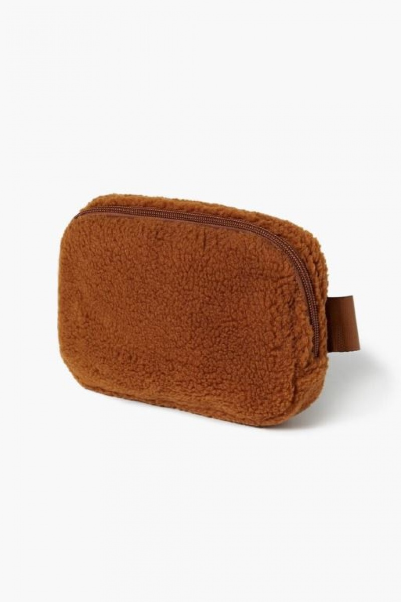 Bolsas Forever 21 Faux Shearling Fanny Pack Mujer Marrones | dIZdIVzVdMZ