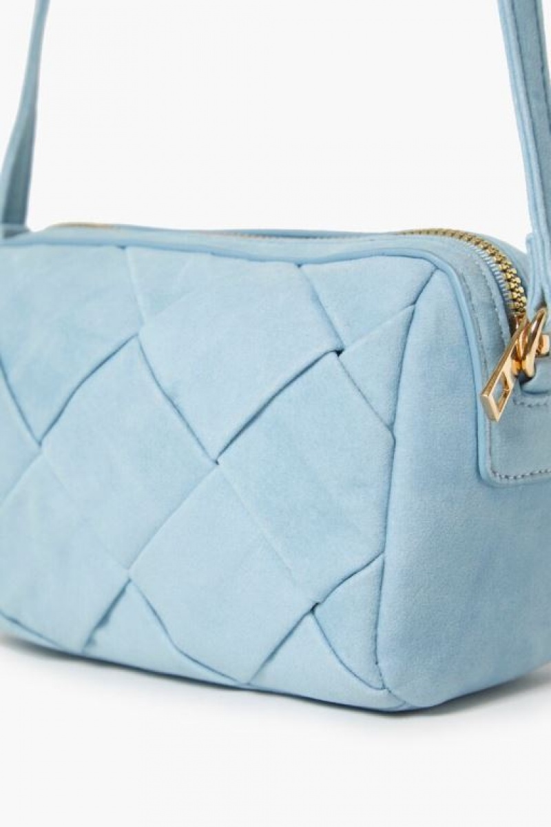 Bolsas Forever 21 Faux Suede Basketwoven Mujer Azules | ikm6HxarqK6