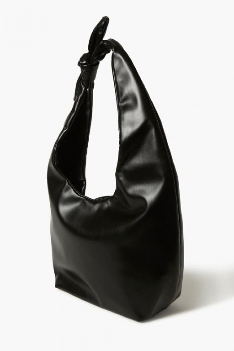 Bolsas Forever 21 Knotted Faux Cuero Tote Mujer Negras | NQhEieKkV8x