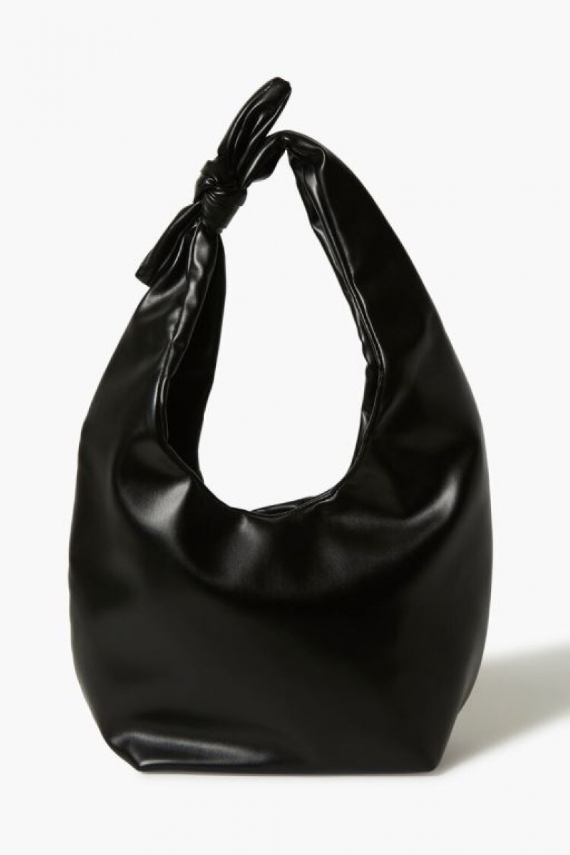 Bolsas Forever 21 Knotted Faux Cuero Tote Mujer Negras | NQhEieKkV8x