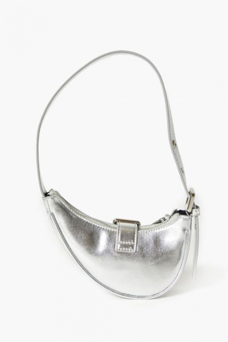 Bolsas Forever 21 Metallic Crescent Shoulder Mujer Plateadas | BJsLJ4jgive