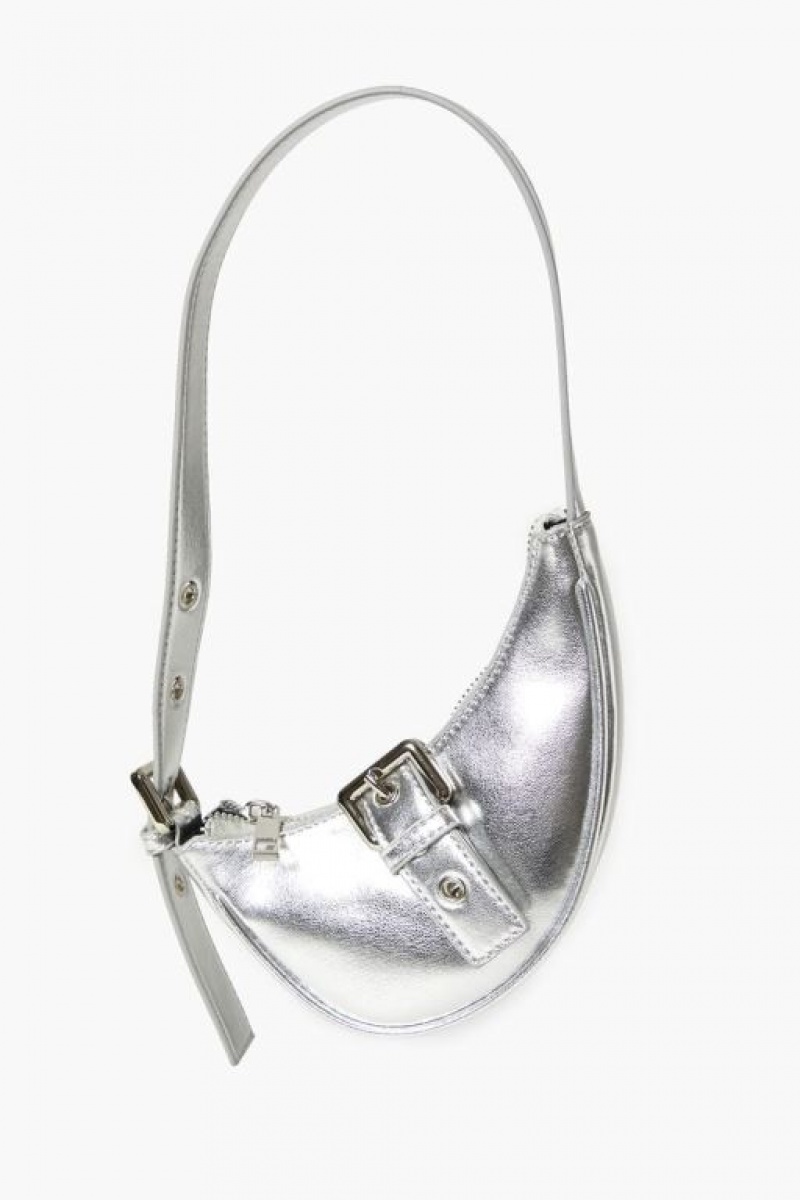 Bolsas Forever 21 Metallic Crescent Shoulder Mujer Plateadas | BJsLJ4jgive