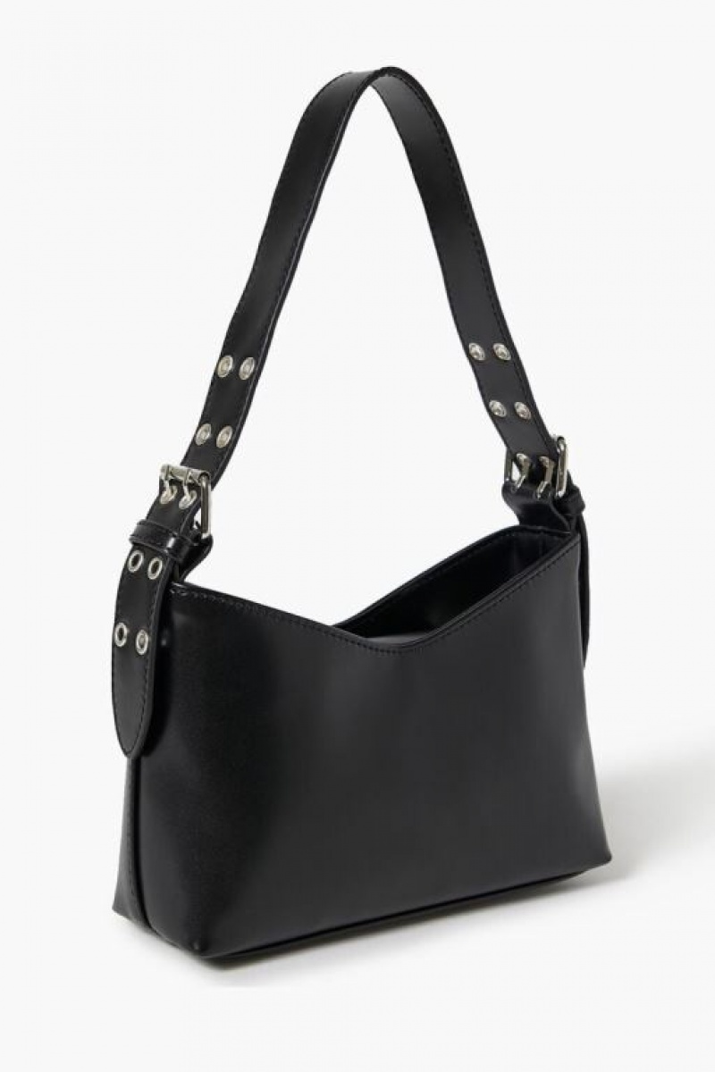 Bolsas Forever 21 Notched Faux Cuero Handbag Mujer Negras | SHRJLFi2Aid