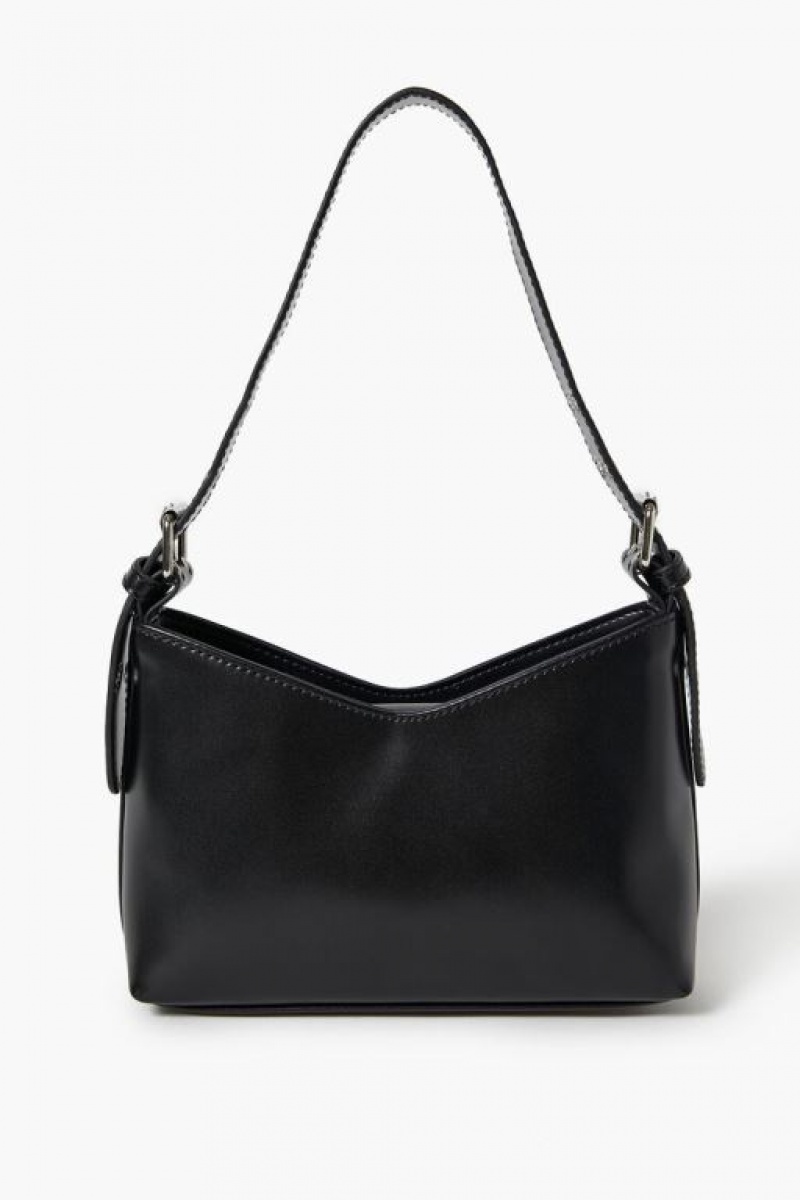 Bolsas Forever 21 Notched Faux Cuero Handbag Mujer Negras | SHRJLFi2Aid