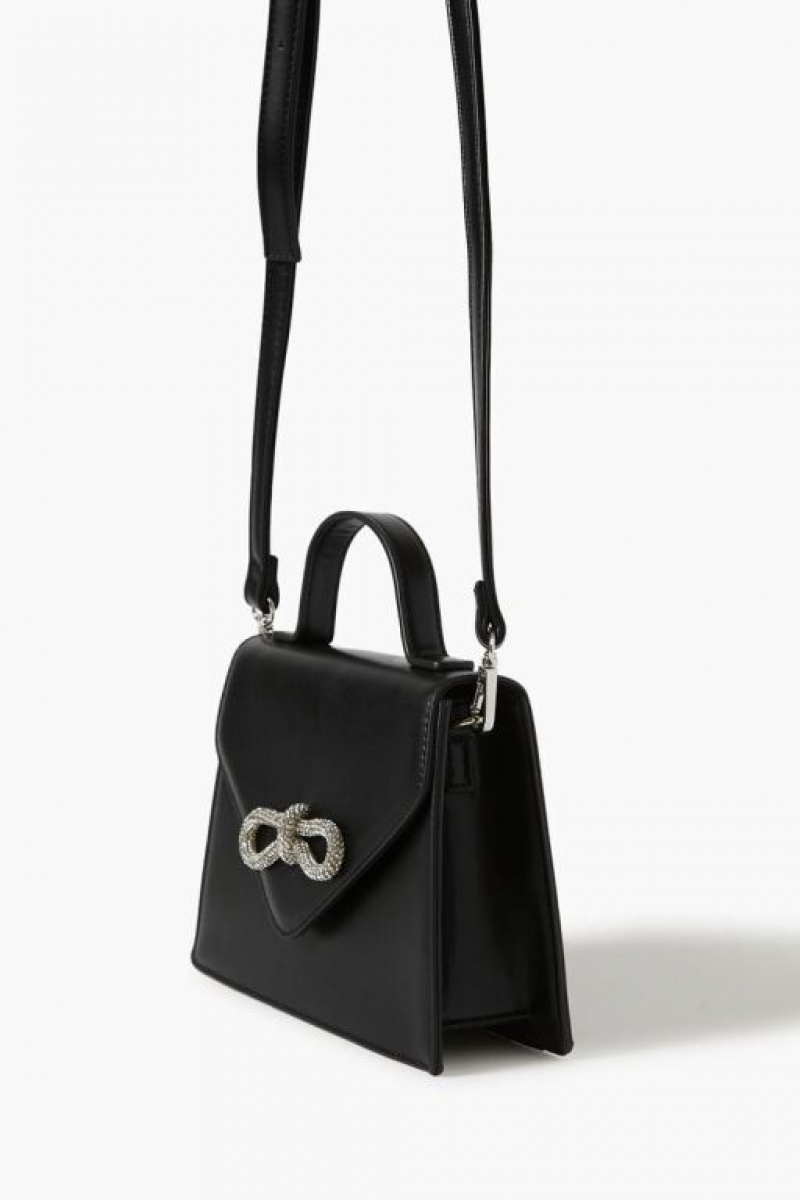 Bolsas Forever 21 Rhinestone Bow Crossbody Mujer Negras | kREeHsgszlx