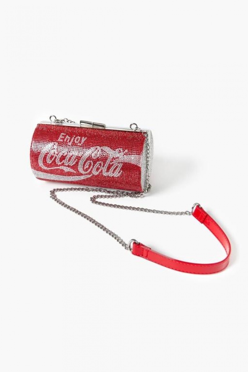 Bolsas Forever 21 Rhinestone Coca Cola Crossbody Mujer Rojas | nFIywA8iuMT