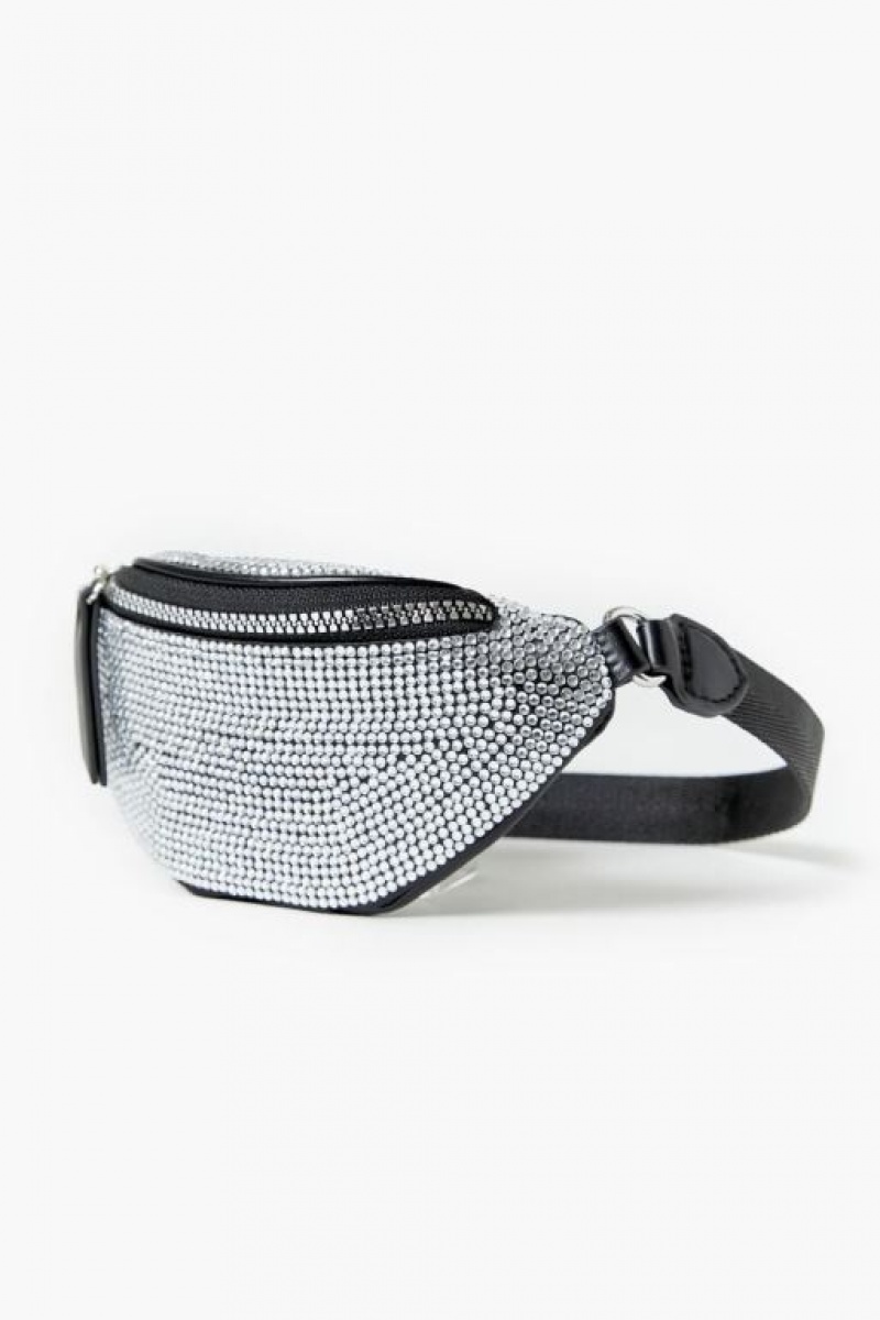 Bolsas Forever 21 Rhinestone Fanny Pack Mujer Negras | iH1fquwrssC