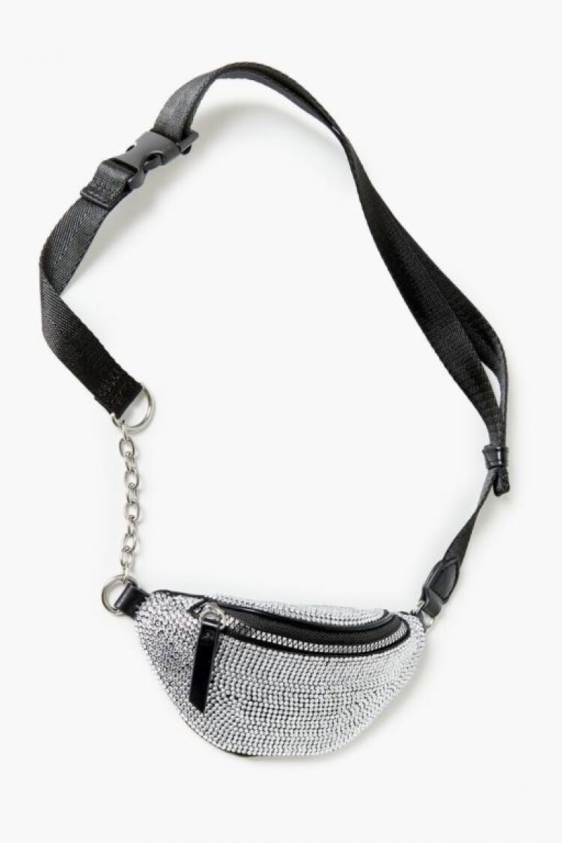 Bolsas Forever 21 Rhinestone Fanny Pack Mujer Negras | iH1fquwrssC