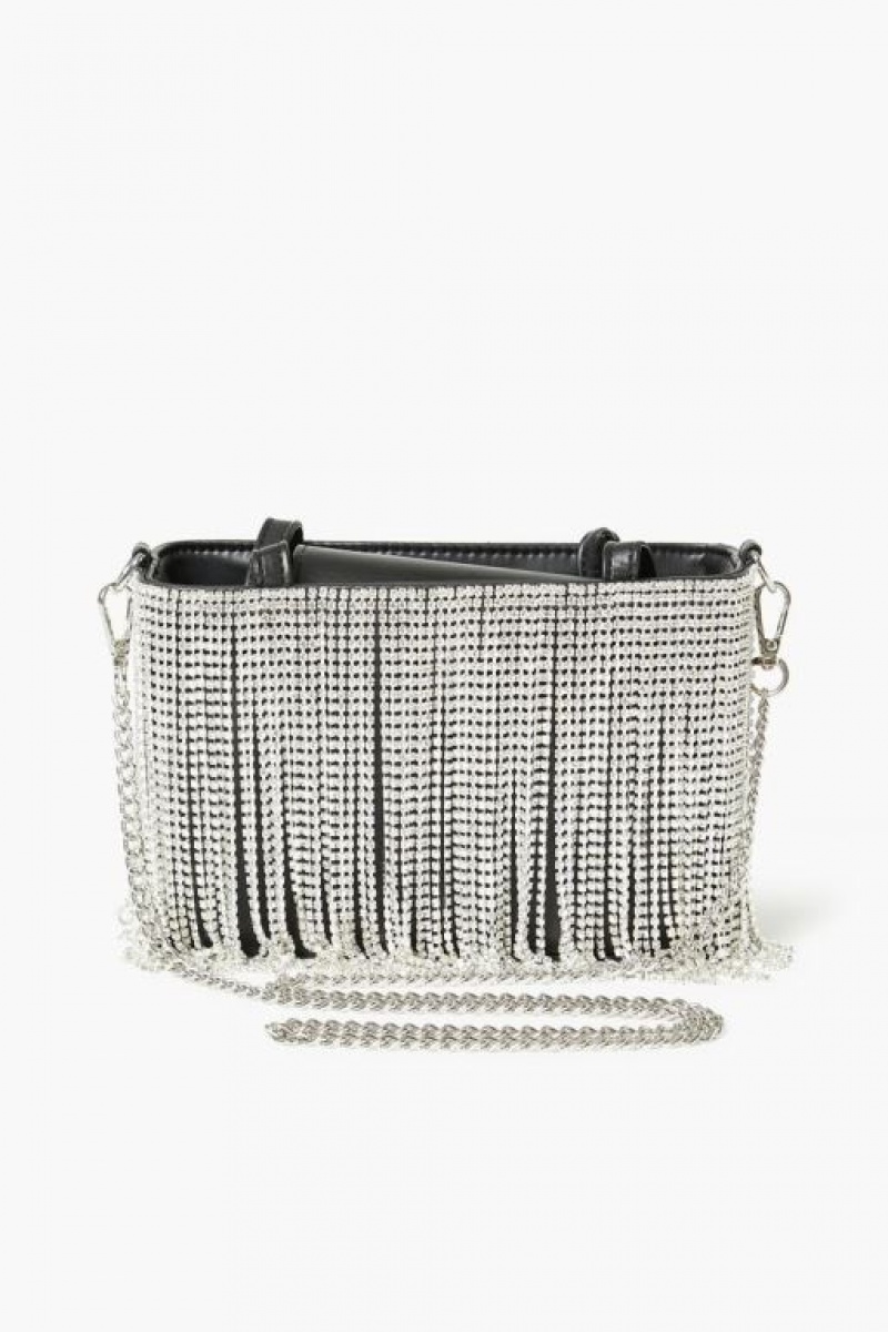 Bolsas Forever 21 Rhinestone Fringe Handbag Mujer Negras | nEOtIdfGids