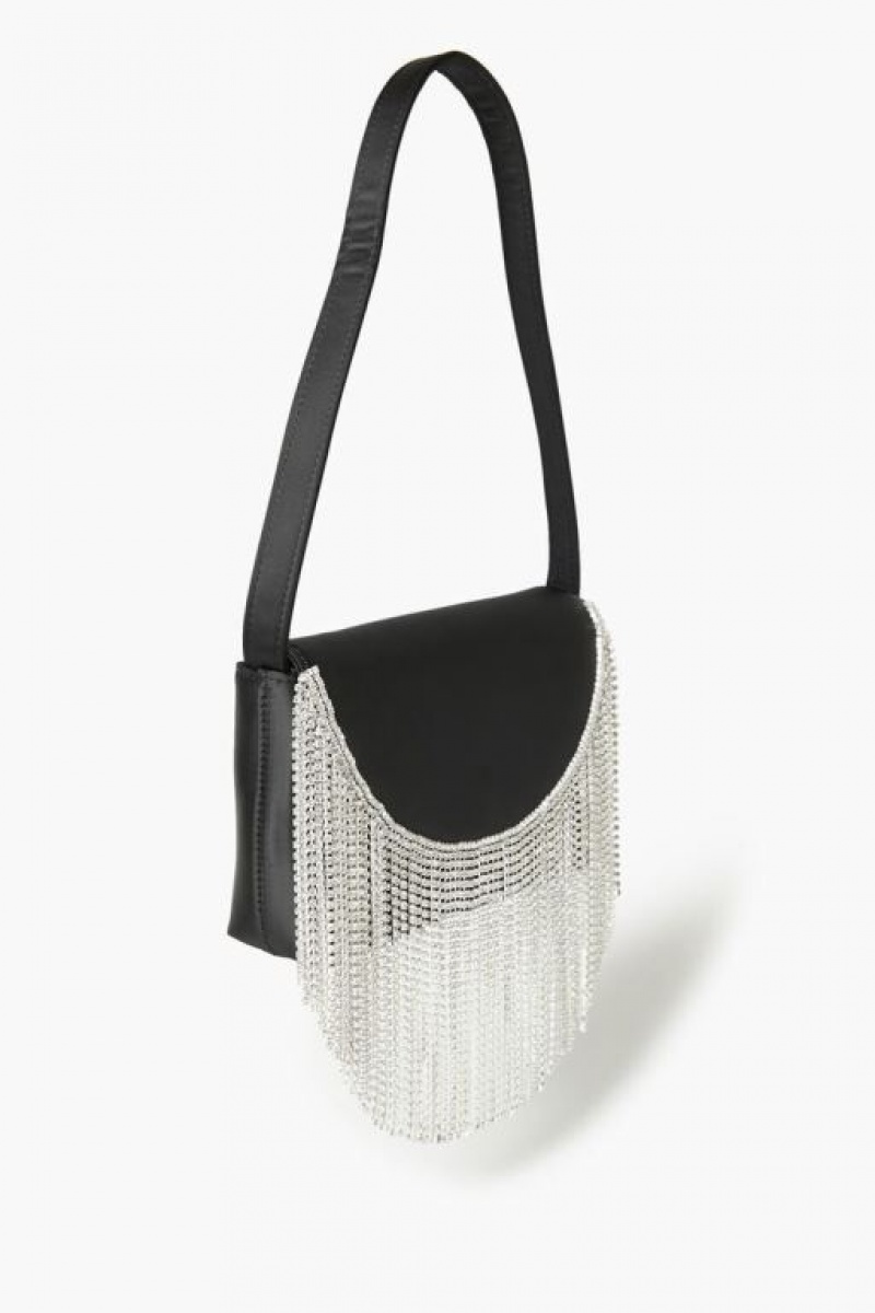 Bolsas Forever 21 Rhinestone Fringe Shoulder Mujer Negras | W6lqaDkGH4i