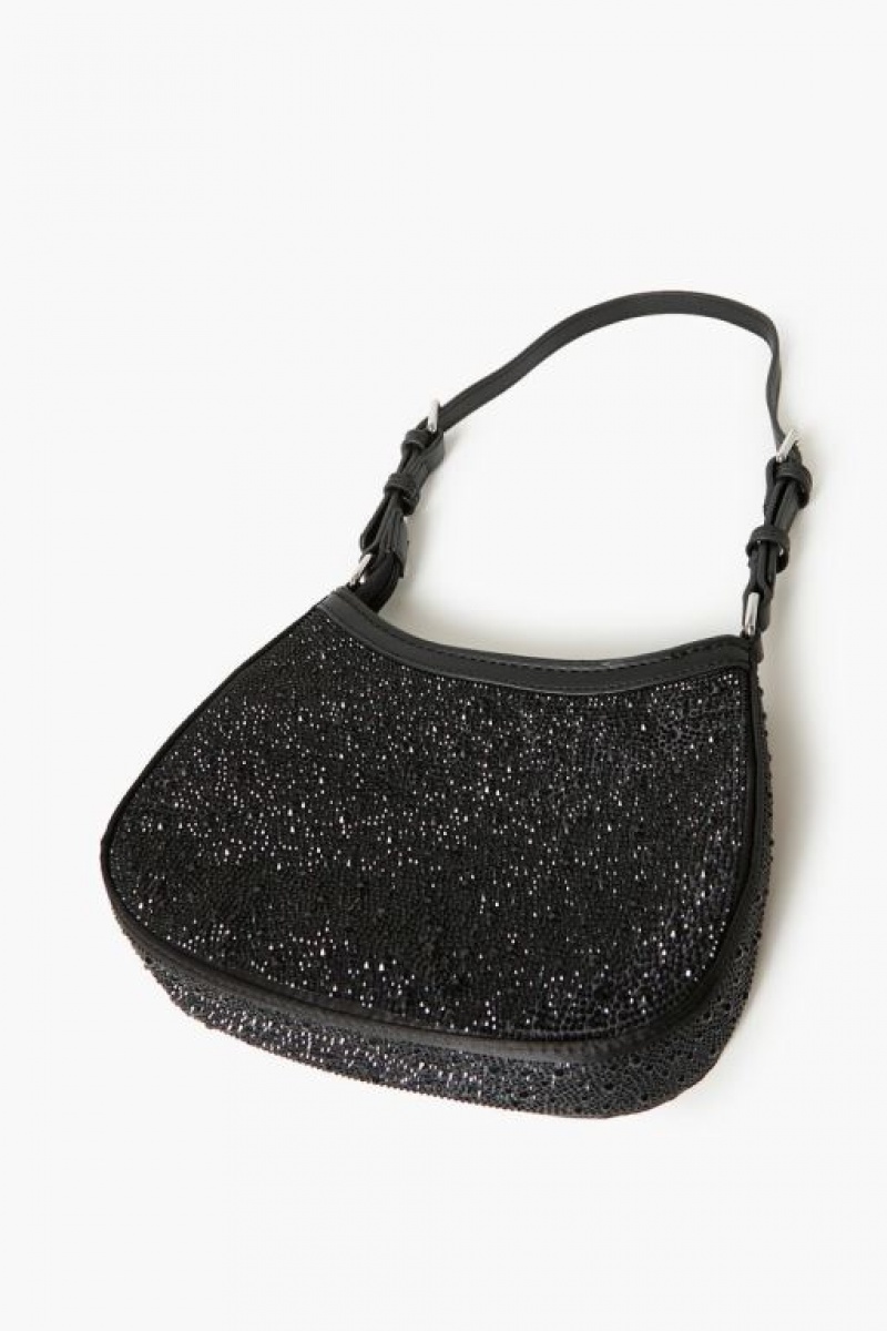 Bolsas Forever 21 Rhinestone Shoulder Mujer Negras | fYkWOrir3LS