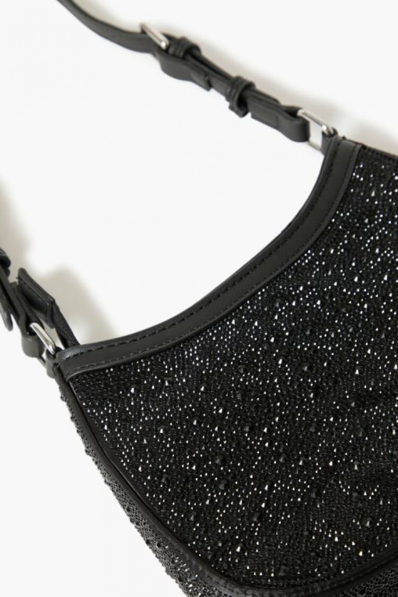 Bolsas Forever 21 Rhinestone Shoulder Mujer Negras | fYkWOrir3LS