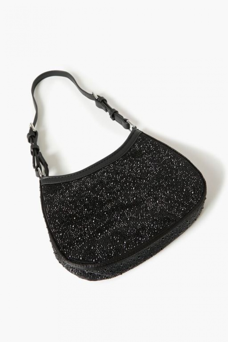 Bolsas Forever 21 Rhinestone Shoulder Mujer Negras | fYkWOrir3LS