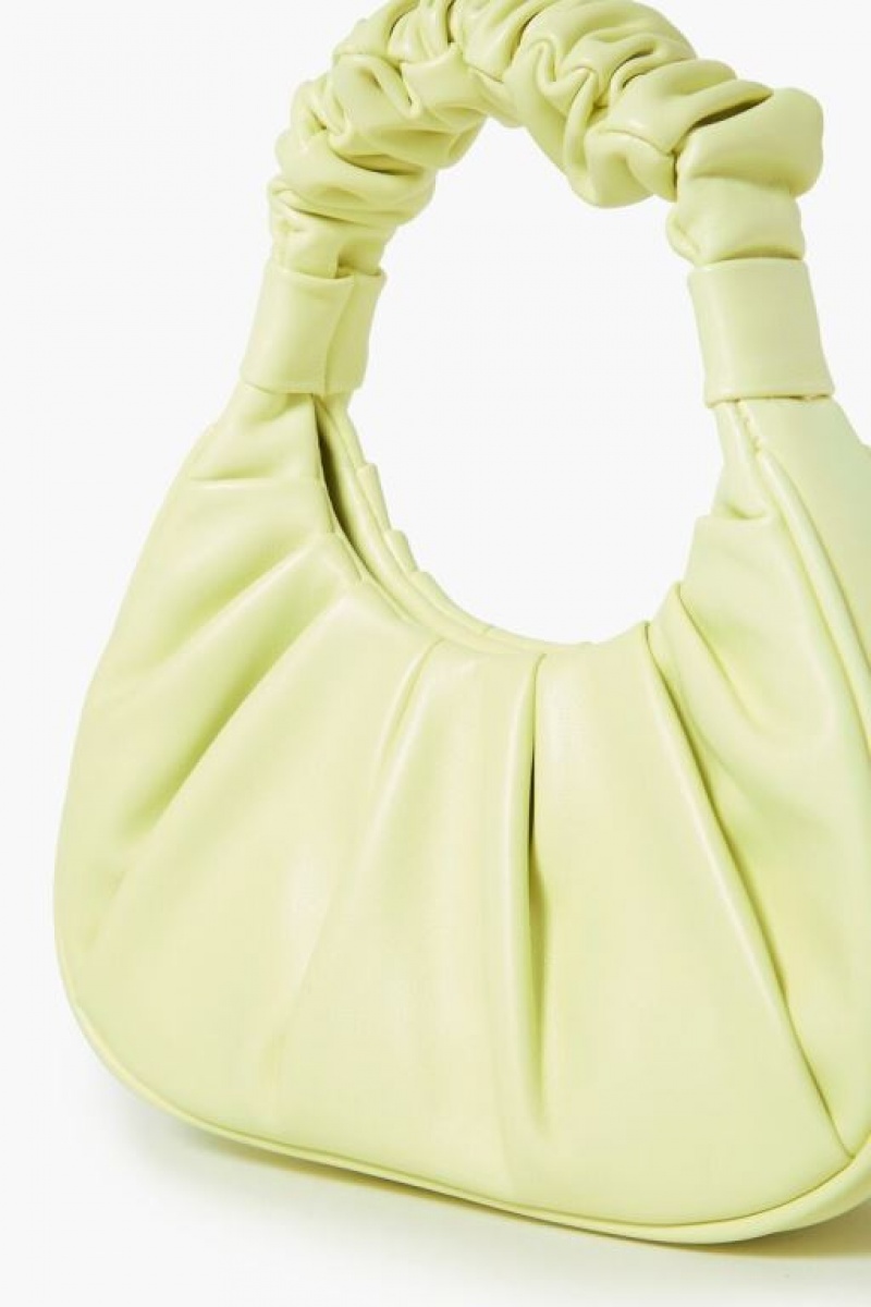 Bolsas Forever 21 Ruched Crescent Crossbody Mujer Citron | a7DsC9aadYT