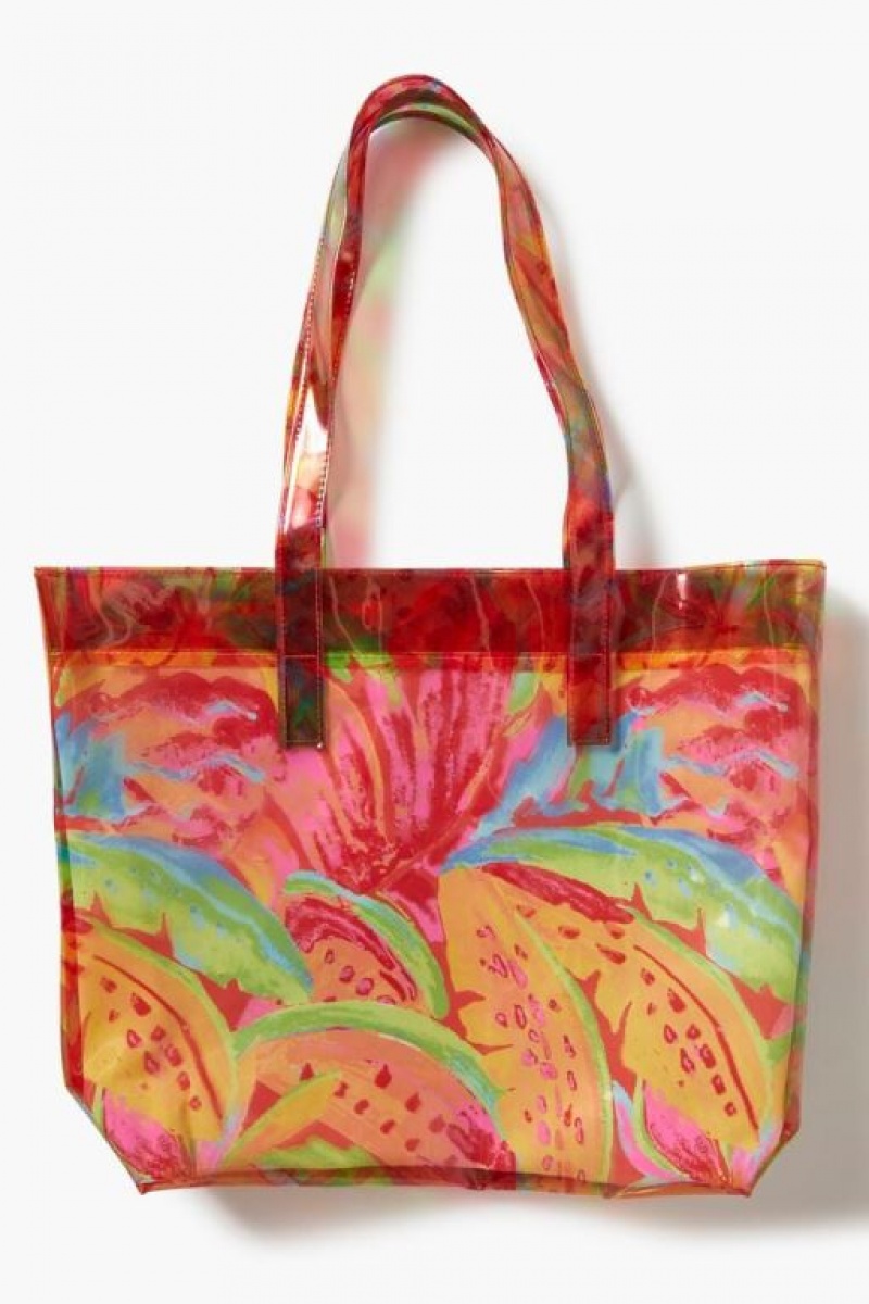 Bolsas Forever 21 Tropical Floral Print Tote Mujer Rosas | s47OSTkRNUX