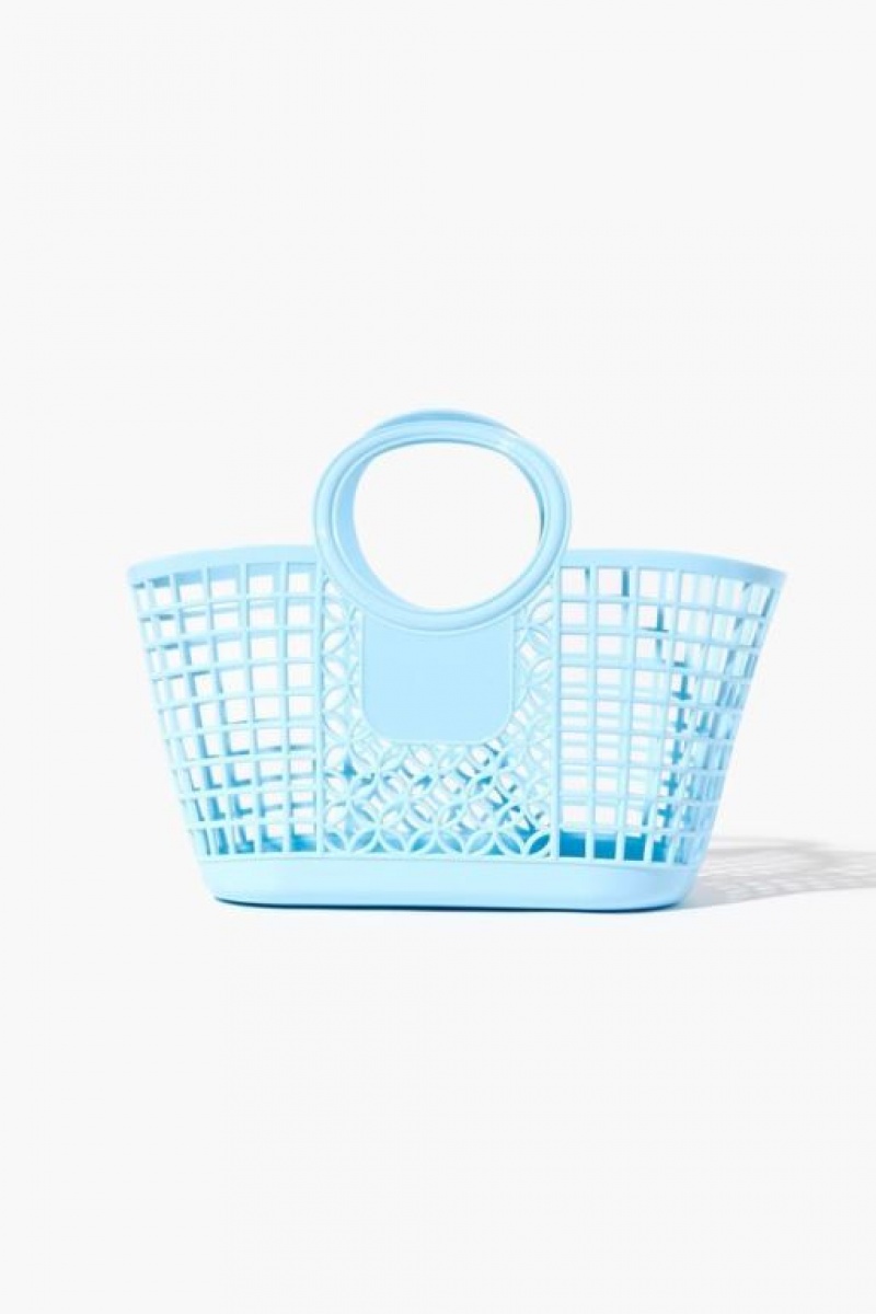 Bolsas Forever 21 Vinyl Basket Tote Mujer Azules | m1xkO0QHiMb