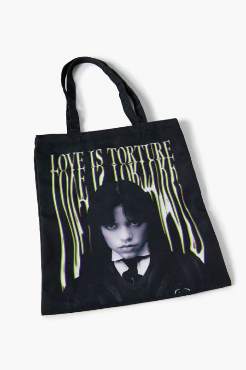 Bolsas Forever 21 Wednesday Love Is Torture Tote Mujer Negras Blancas | xOItBu9hKFg