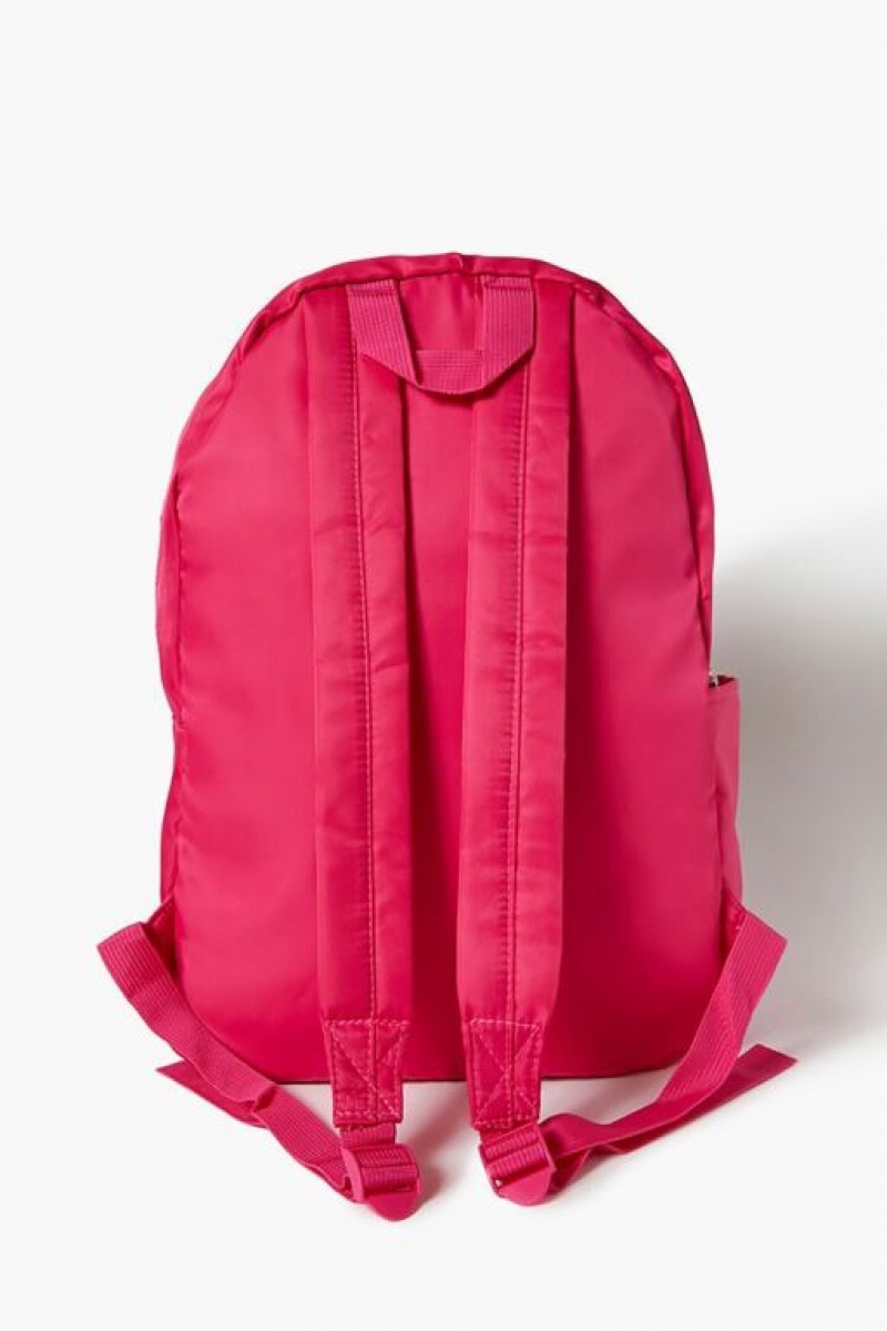 Bolsas Forever 21 Zip Top Nylon Backpack Mujer Rosas | Ervs5O9ErIl