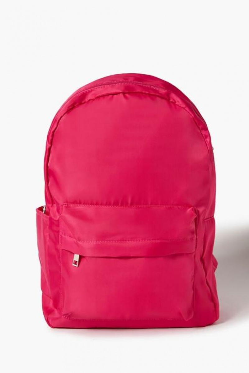 Bolsas Forever 21 Zip Top Nylon Backpack Mujer Rosas | Ervs5O9ErIl