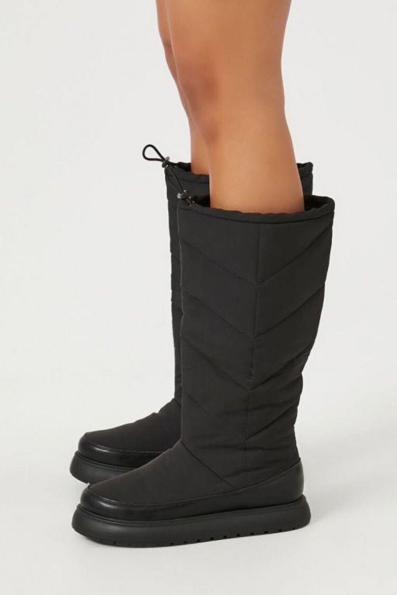 Botas Forever 21 Acolchado Knee High Mujer Negras | IFKc8HI5yYq