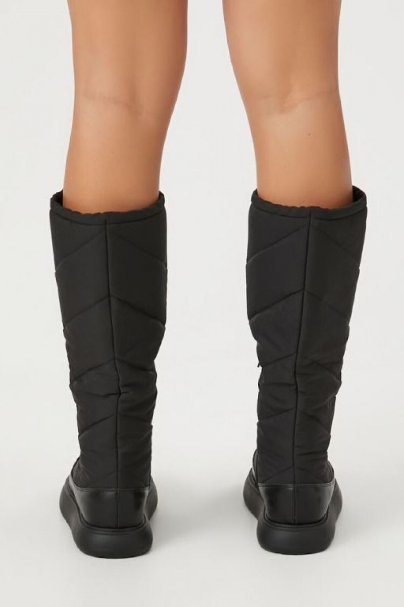 Botas Forever 21 Acolchado Knee High Mujer Negras | IFKc8HI5yYq